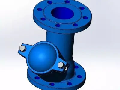 Flanged check valve DN 80 Free 3D model