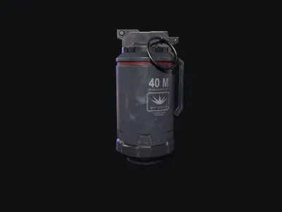 HMX Hi-explosive Grenade Low-poly 3D model
