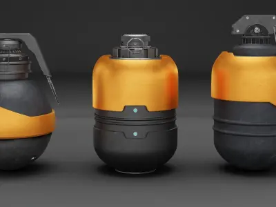Sci-fi-Grenades Low-poly 3D model