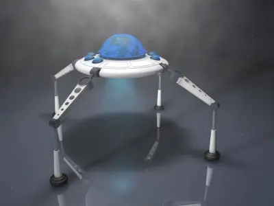 Space ship 3D model 7