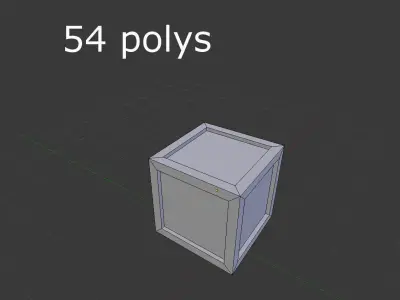 low poly wooden box Low-poly 3D model 3