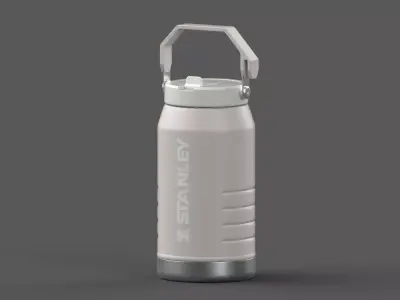 High-quality 3D model of a Stanley-style insulated water jug Low-poly 3D model