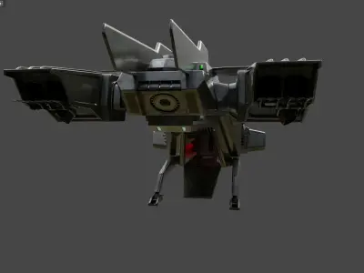 Sci-fi Military Tactical Transport Aircraft  Free low-poly 3D model