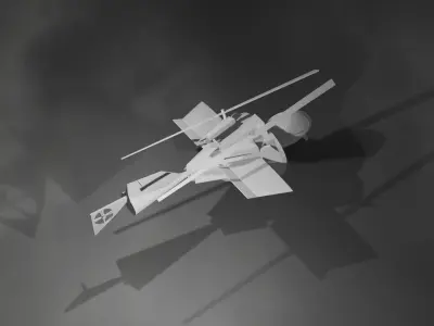 Sci-Fi Helicopter Low-poly 3D model buy