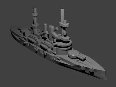 German Deutschland Class Battleship 3D print model