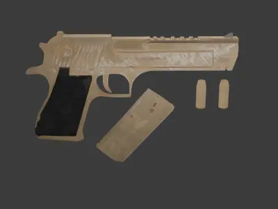 Glock 19 gravur model and desert eagle 3D model