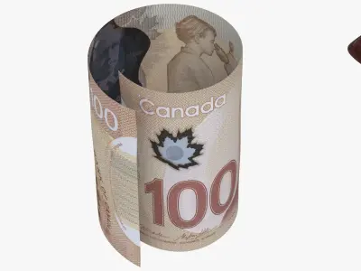 Canada 100 Dollar Wallet Money Purse 3D model