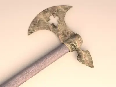 medieval rusty axe 3D model