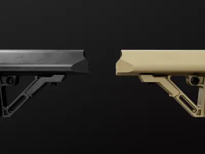 UTG Combat Ops S1 AR15 Collapsible Buttstock Low-poly 3D model