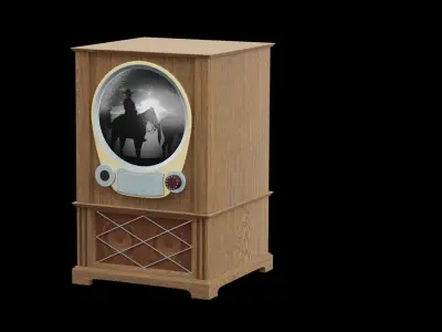 Old Vintage TV Working Low-poly 3D model