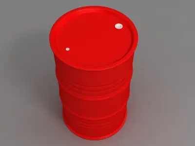 Metal Barrel Clean red 3D model