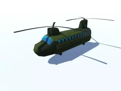 Low Poly Military Helicopter Free low-poly 3D model