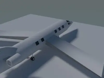 Plane jet Low-poly 3D model