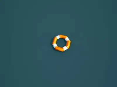 Life ring Low-poly 3D model