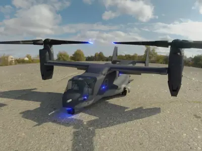 bell boeing v-22 osprey  Low-poly 3D model