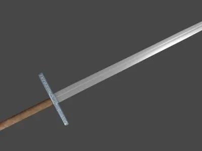 Caroling sword with Grossmesser handle Low-poly 3D model