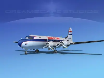 Douglas DC-4 United Airlines 1 3D model