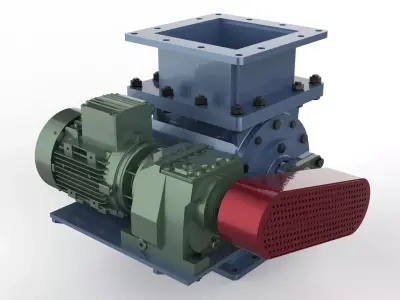 Rotary valve Low-poly 3D model