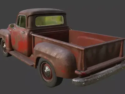 Vintage Rusty Pickup Truck 3D Model 3D model 9