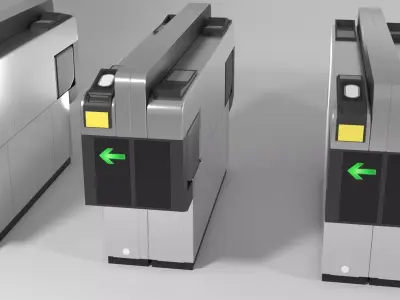 Ticket Gate Row6 Low-poly 3D model