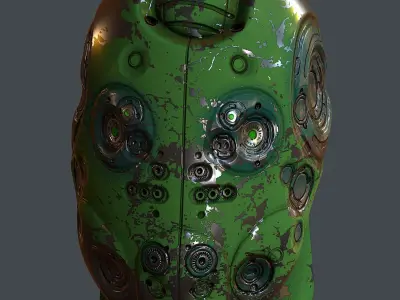 Gas mask helmet 3d model scifi Low-poly  Low-poly 3D model 77