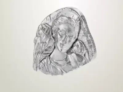 ANTIQUE SILVER Winged Angel  3D print model