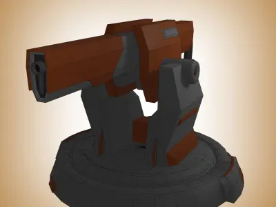 turret star wars cannon Free low-poly 3D model
