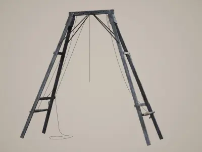 Old assembled crane Low-poly 3D model