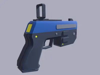 Sci-fi low poly pistol Low-poly 3D model