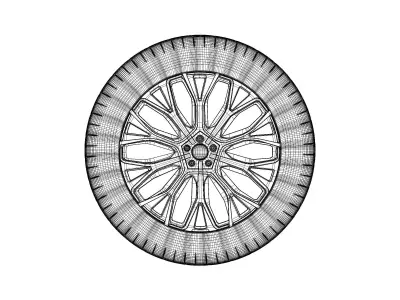 Car Tyre High Poly 3D model