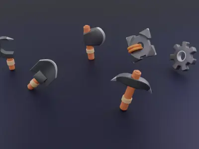 Low Poly Weapons Pack Low-poly 3D model Low-poly 3D model