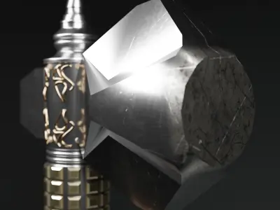 War Hammer with ornament 3D model