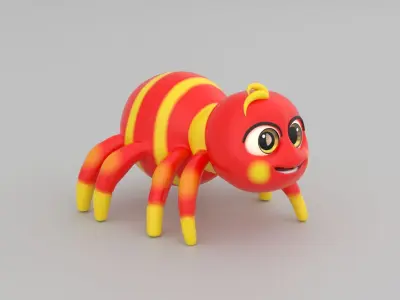 Cartoon Stylized Spider 3D Model Low-poly 3D model