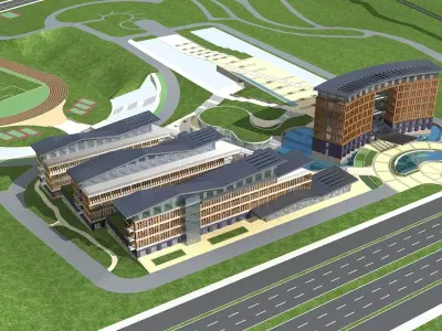 School Building 3D model 19