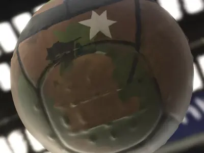 Military Style Camouflage Beach Ball Low-poly 3D model