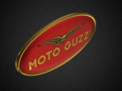 moto guzzi logo 3D model by 3dlogoman