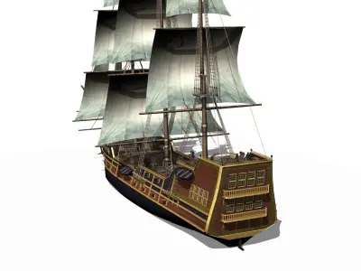 Galleon Low-poly 3D model by sobul