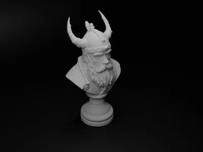 Danish Viking Bust Chess 3D print model 2