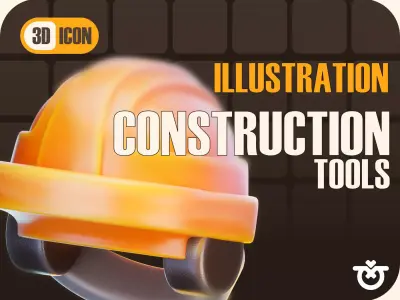Construction Tools Icon Stylized 3D model