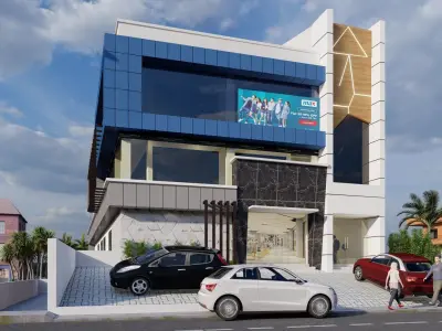 simple building 3D model 3D model