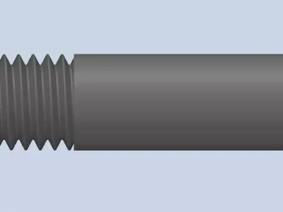 Bolt Partial Thread Hexagonal Head M10x60mm 3D model