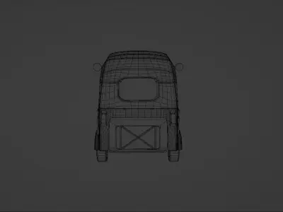  auto rickshaw indian Low-poly 3D model