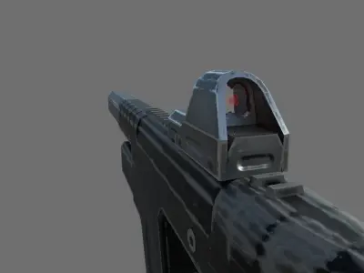 Stylized Sub machine  Gun  Low-poly 3D model