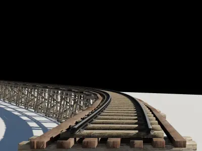 Wood trestle bridge 3D model Low-poly 3D model purchase