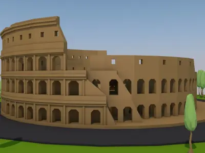 Low Poly Colosseum Rome Italy Landmark Low-poly 3D model