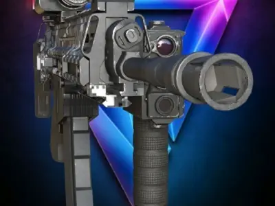 M-4 Camouflage Rifle low-poly   Low-poly 3D model