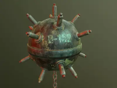 Mine Naval Underwater Low-poly 3D model