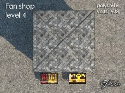 Fan Shop Low-poly 3D model shop