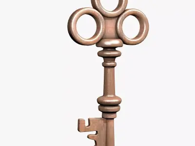 Rusty Antique Key 3D model