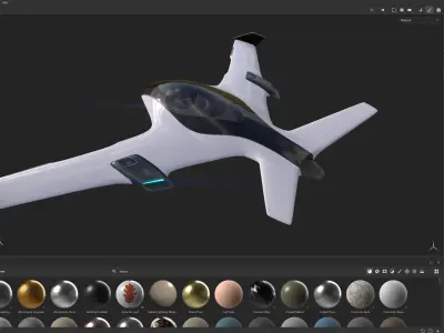 Sci-Fit Jet Ship Aero Low-poly 3D model